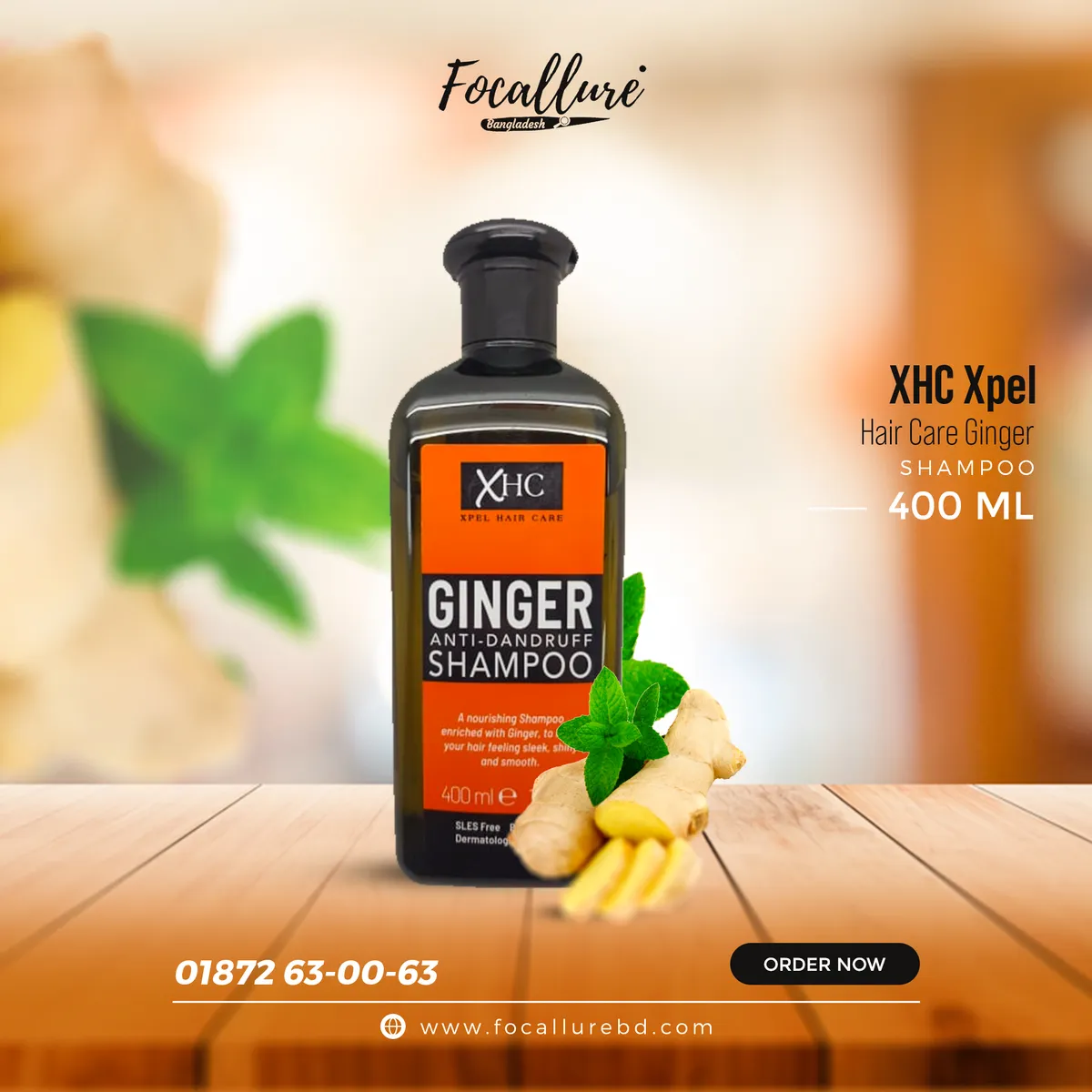 Click to Zoom XHC Xpel Hair Care Ginger Shampoo - 400ml