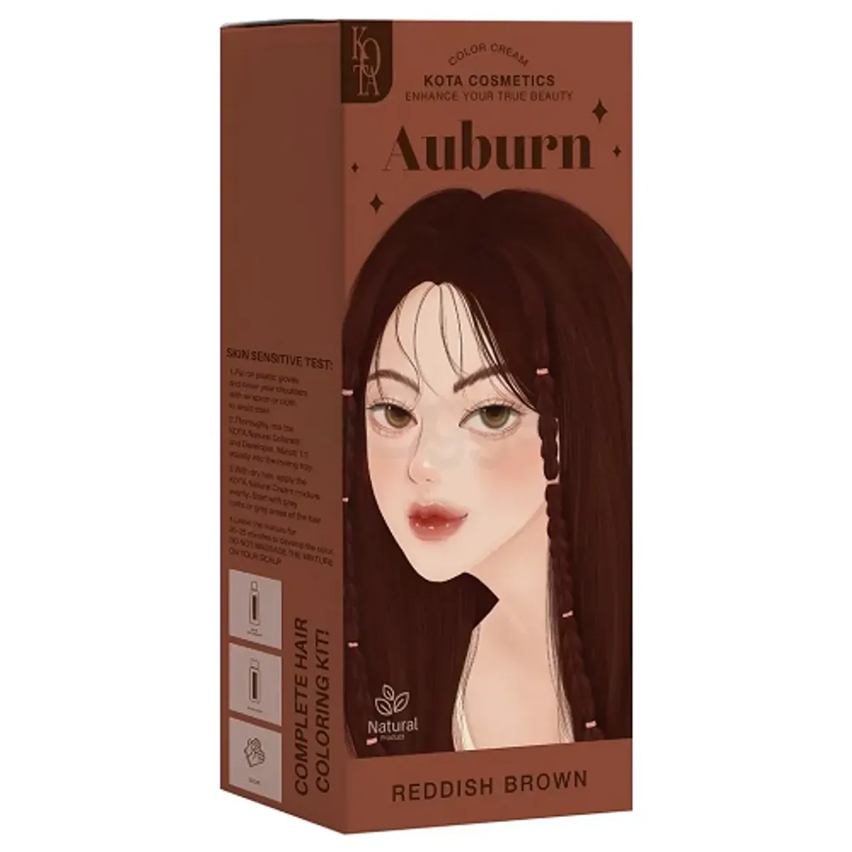 Kota Cosmetics Auburn Hair Color - Cream Reddish Brown - 100ml