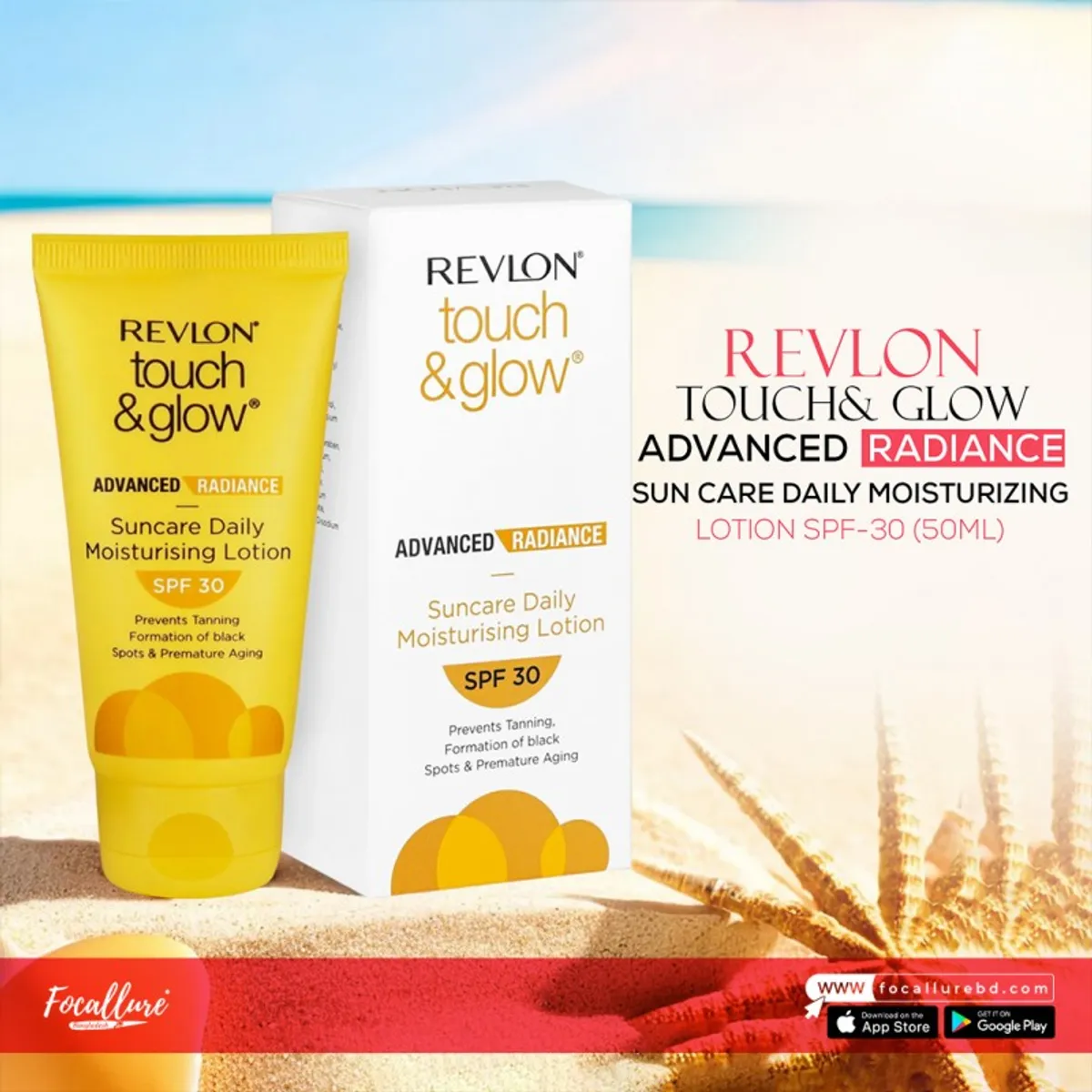 Click to Zoom Revlon Touch & Glow Advanced Radiance Sun Care Daily Moisturizing Lotion Spf-30 50ml