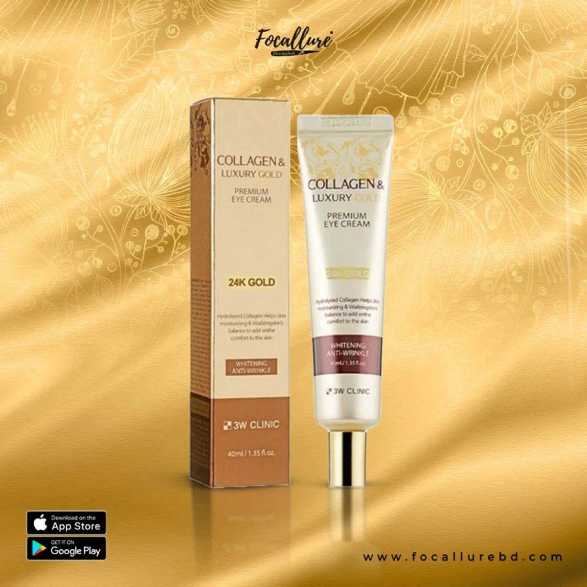 3W Clinic Collagen & Luxury Gold Premium Eye Cream – 40ml