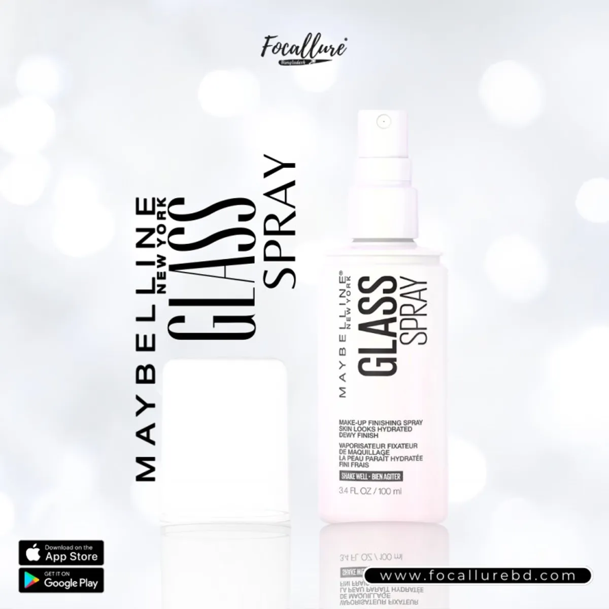 Maybelline New York Facestudio GlassSkin Makeup Finishing Spray(100ml)