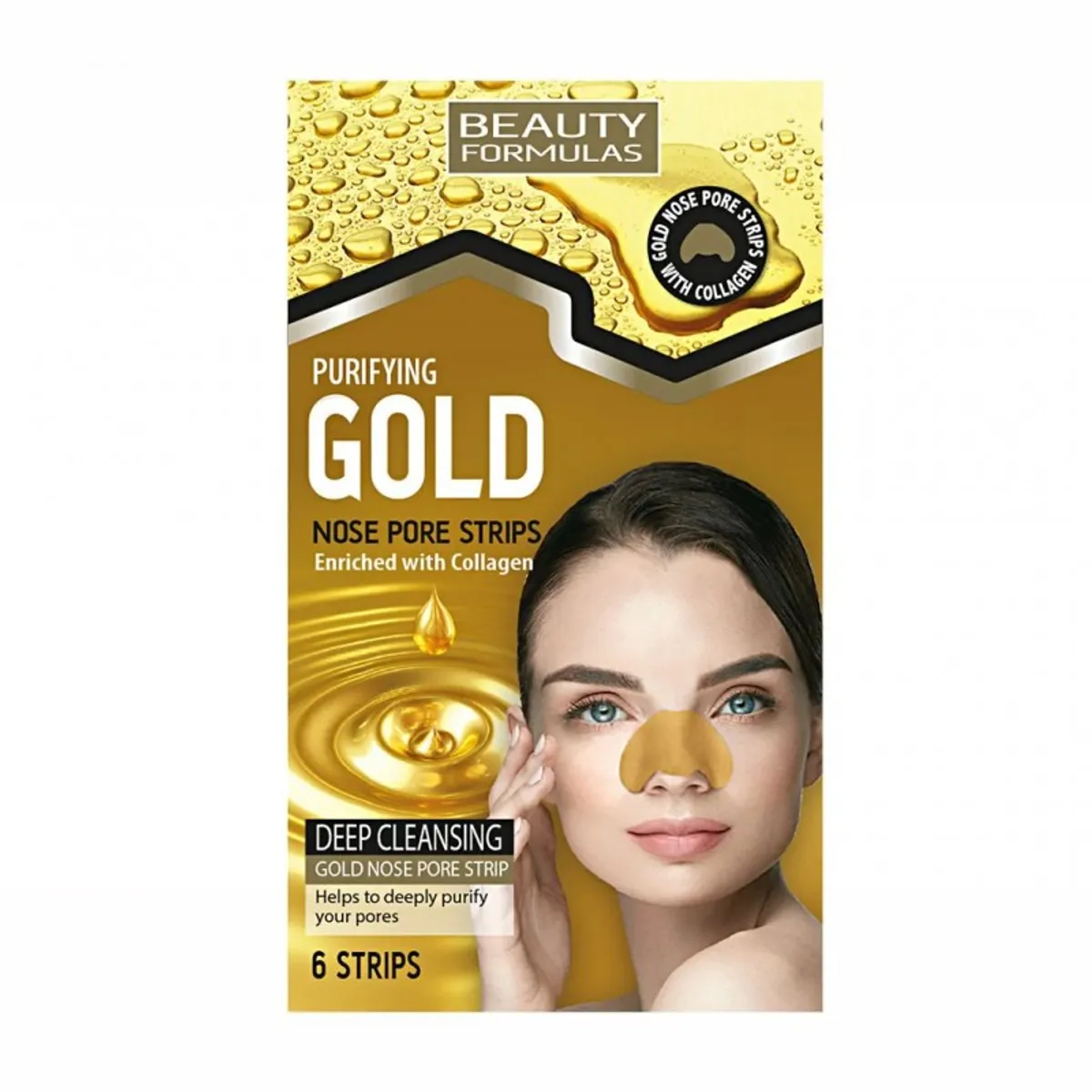 Beauty Formulas Purifying Gold Nose Pore Strips - 6 Strips