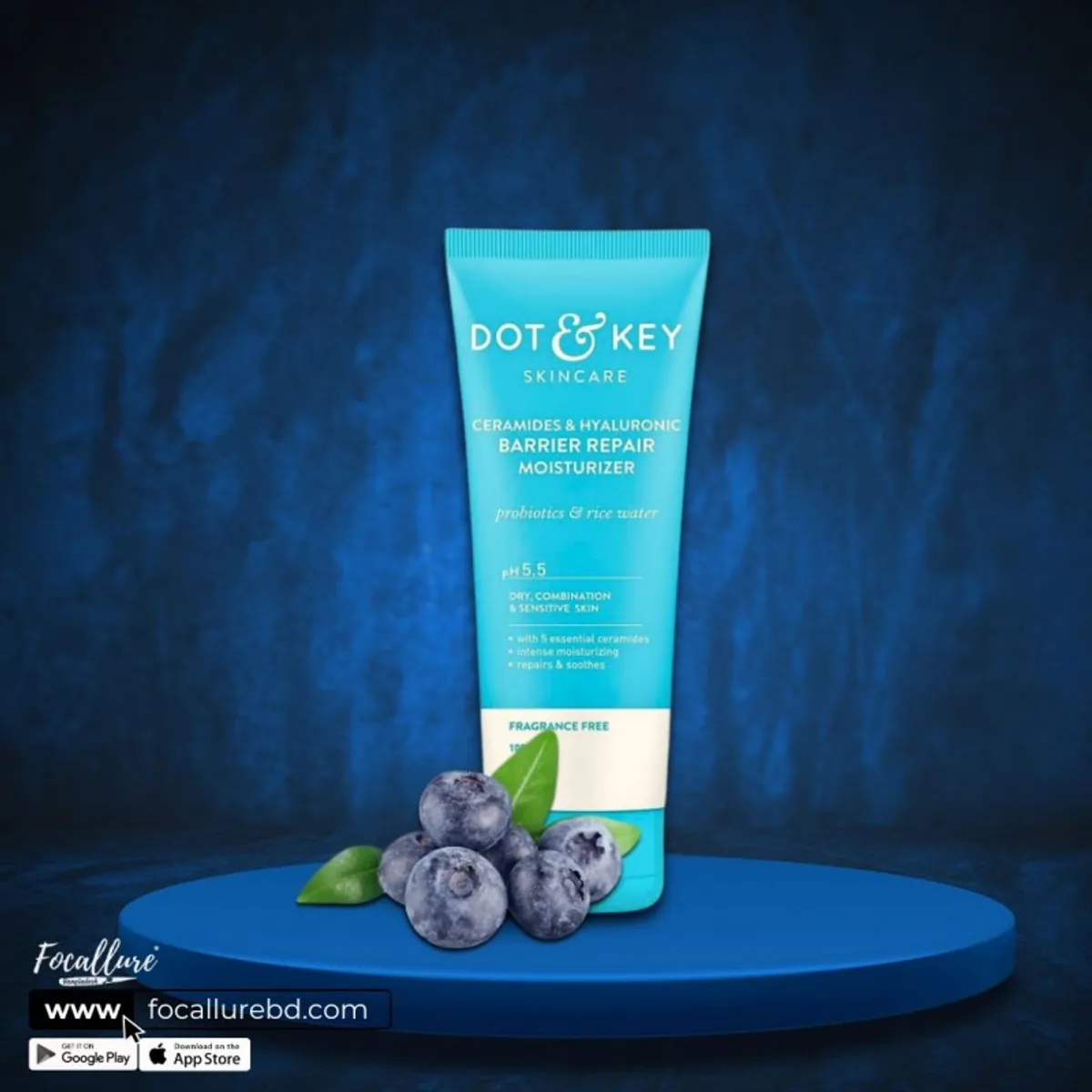 Dot & Key Barrier Repair Moisturizer with Ceramide + Hyaluronic pH 5.5 For Dry Skin - 100g