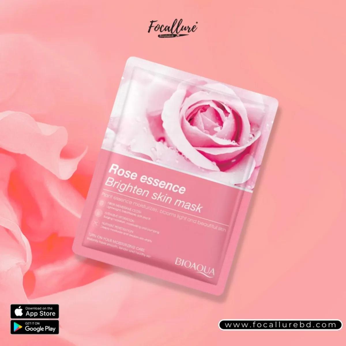 BIOAQUA Rose Essence Brighten Skin Mask (25G)