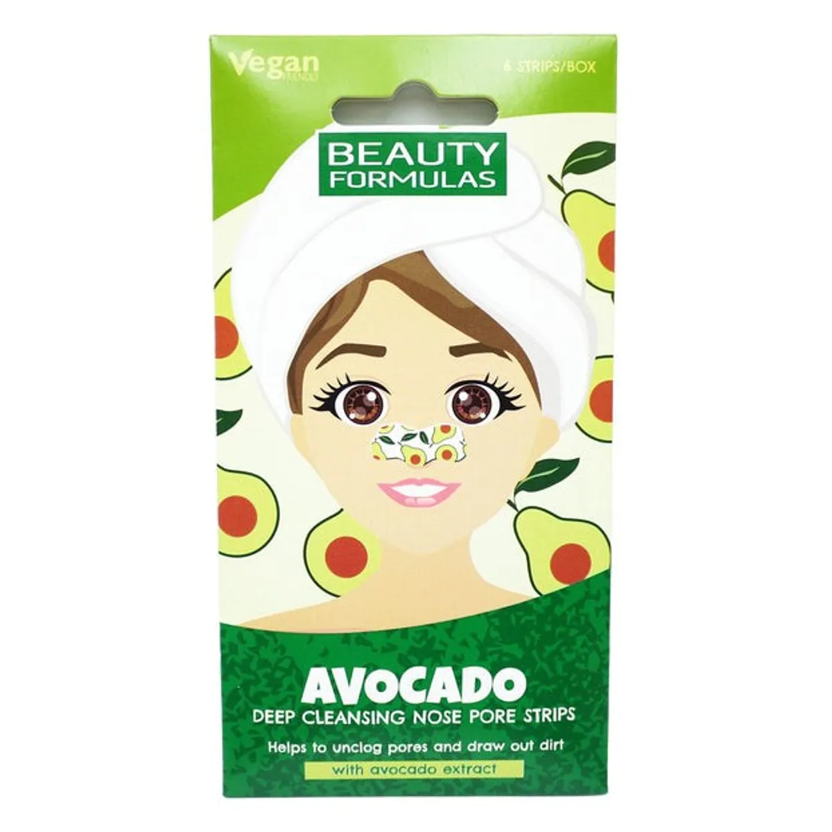 Beauty Formulas Avocado Nose Pore Strips - 6 Strips