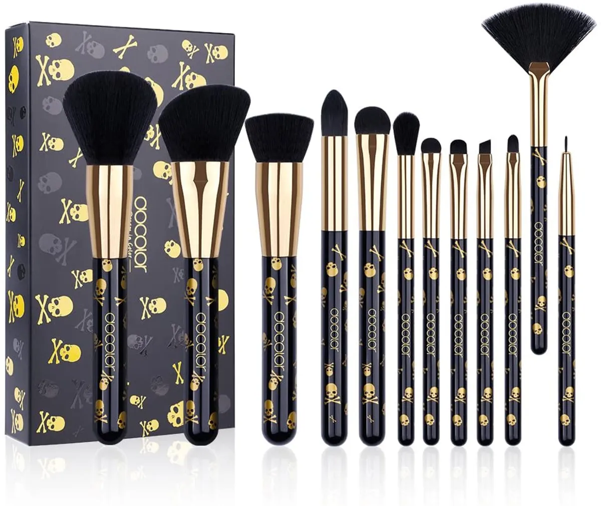 Docolor Goth Makeup Brush Set,12Pieces Professional Makeup