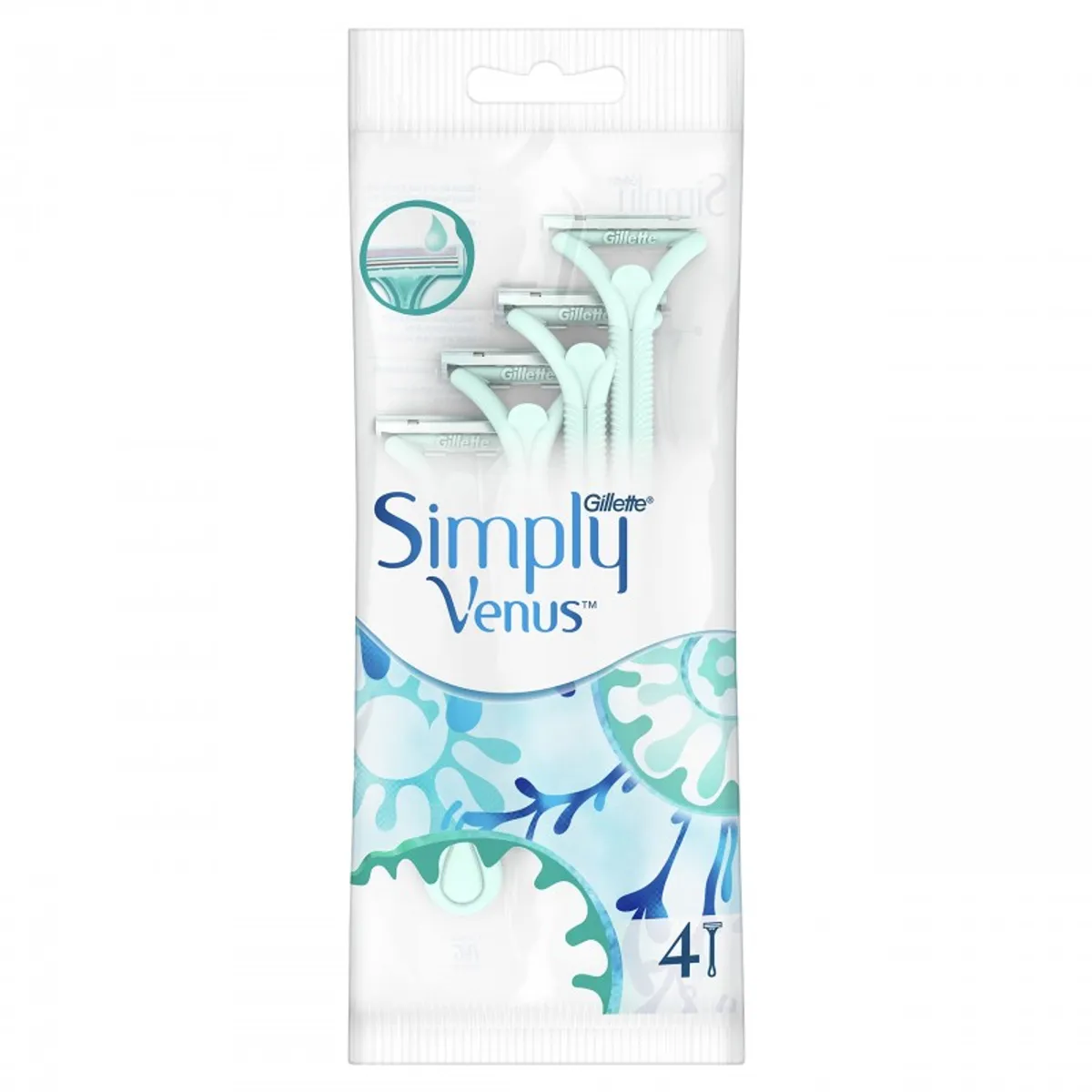 Gillette Venus Simple 2 Women Razor With Aloe Extract 4 Pieces