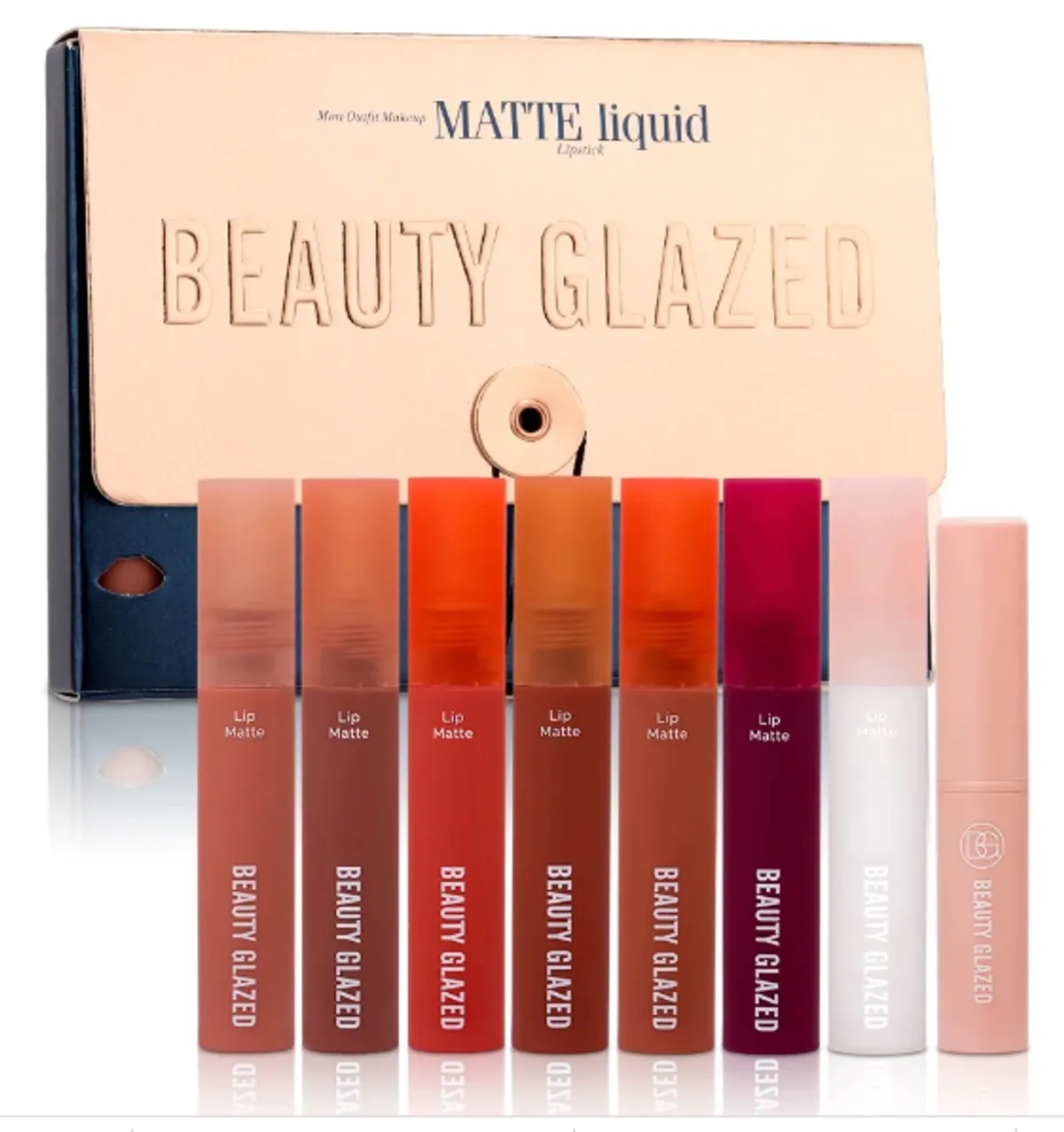 BEAUTY GLAZED 8PCS LIPS MAKEUP SET LIPSTICK LONG LASTING MOISTURE LIP GLOSS