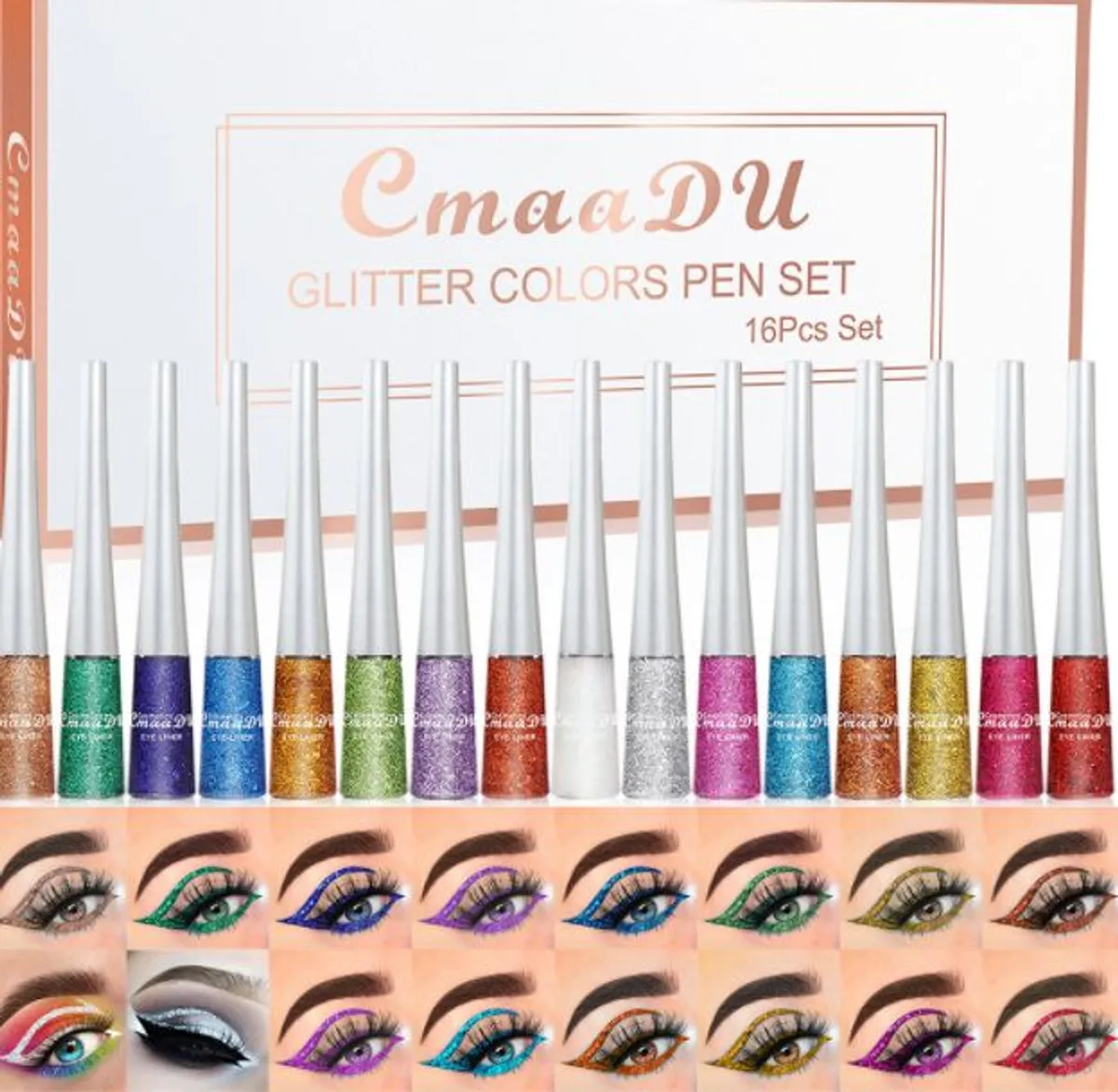 CmaaDU Glitter Colors Pen Set-16pcs
