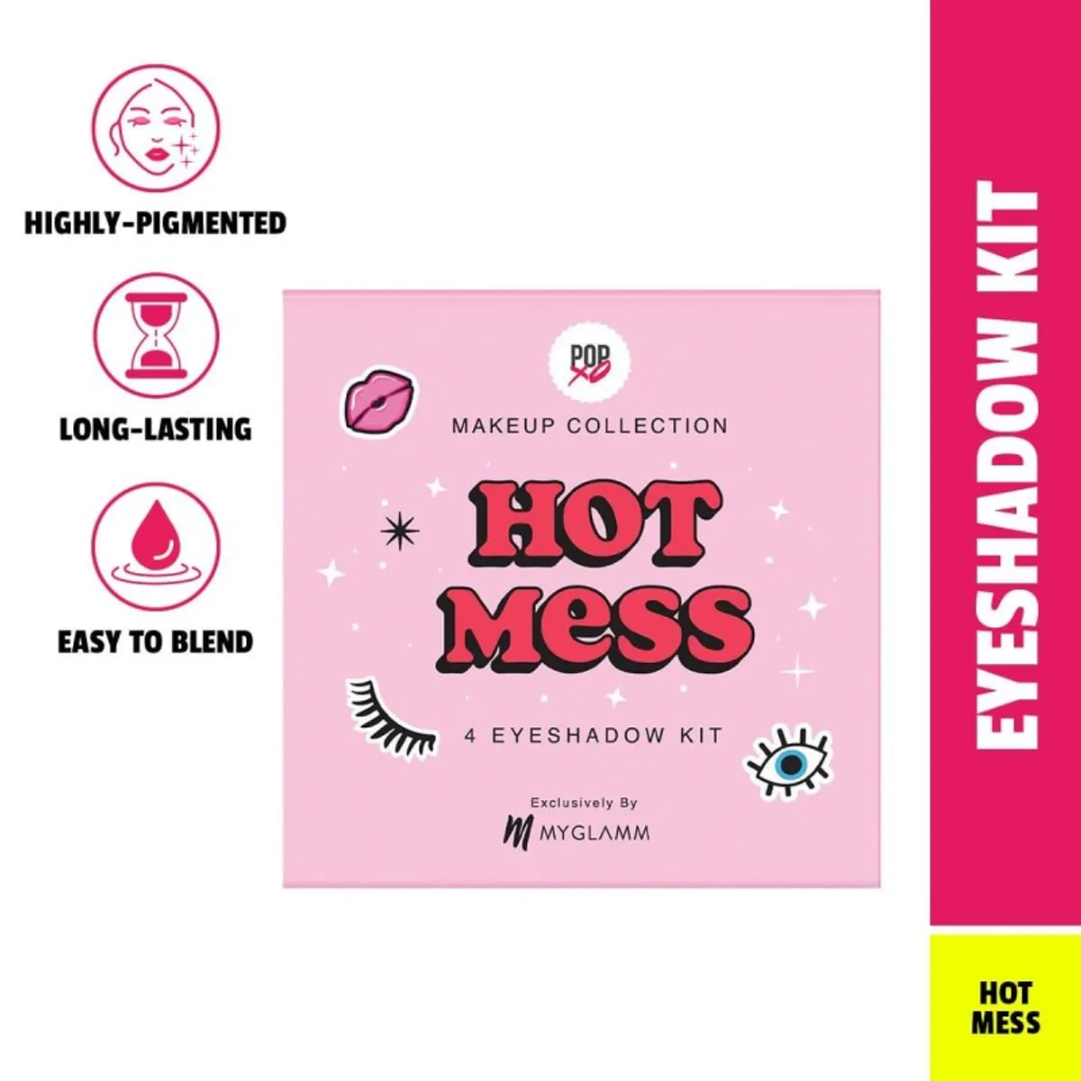 MYGLAMM POPxo Makeup 4 Color Eyeshadow Kit - Hot Mess