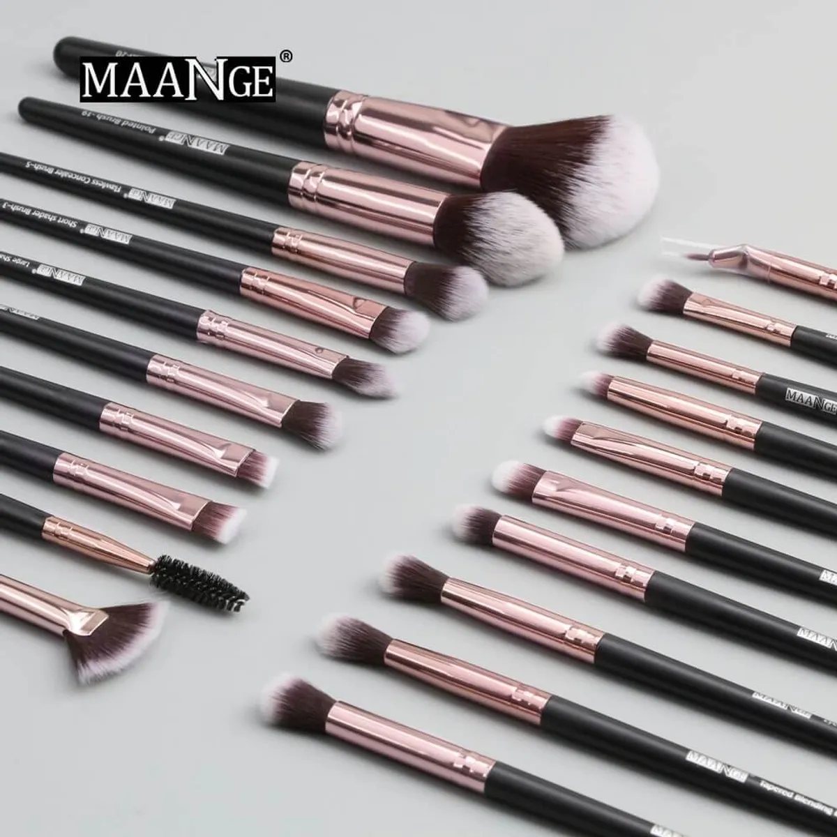 Click to Zoom Maange 20 PCs Black Eye Makeup Brush Set-Black