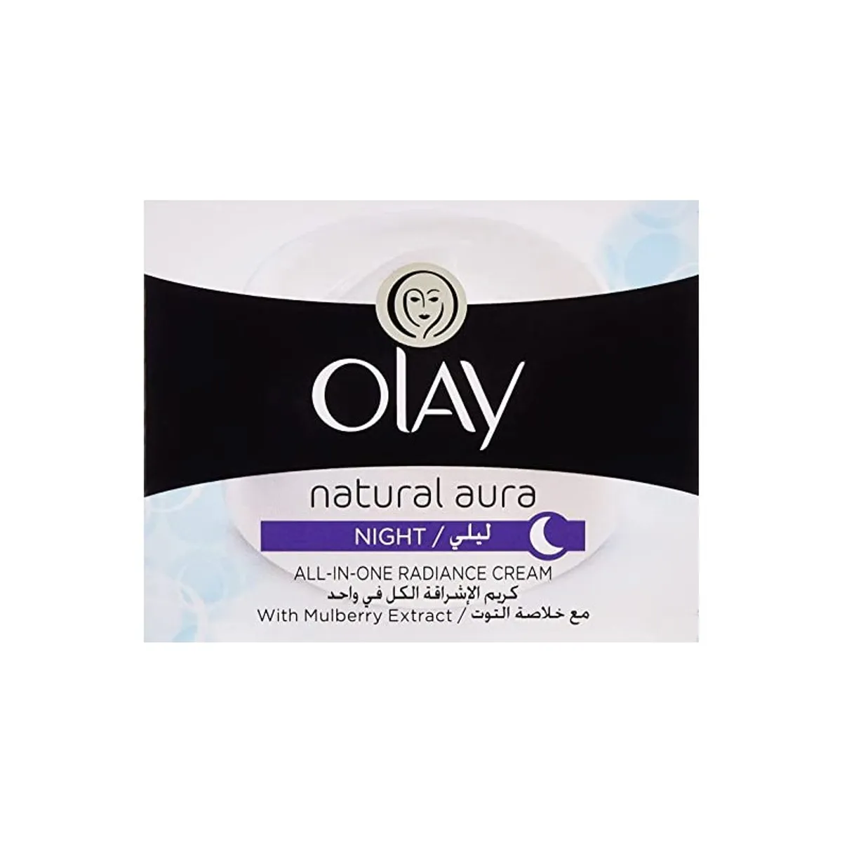 Olay Natural Aura Night All-In-One Radiance Cream with Mulberry Extract, 50 grams