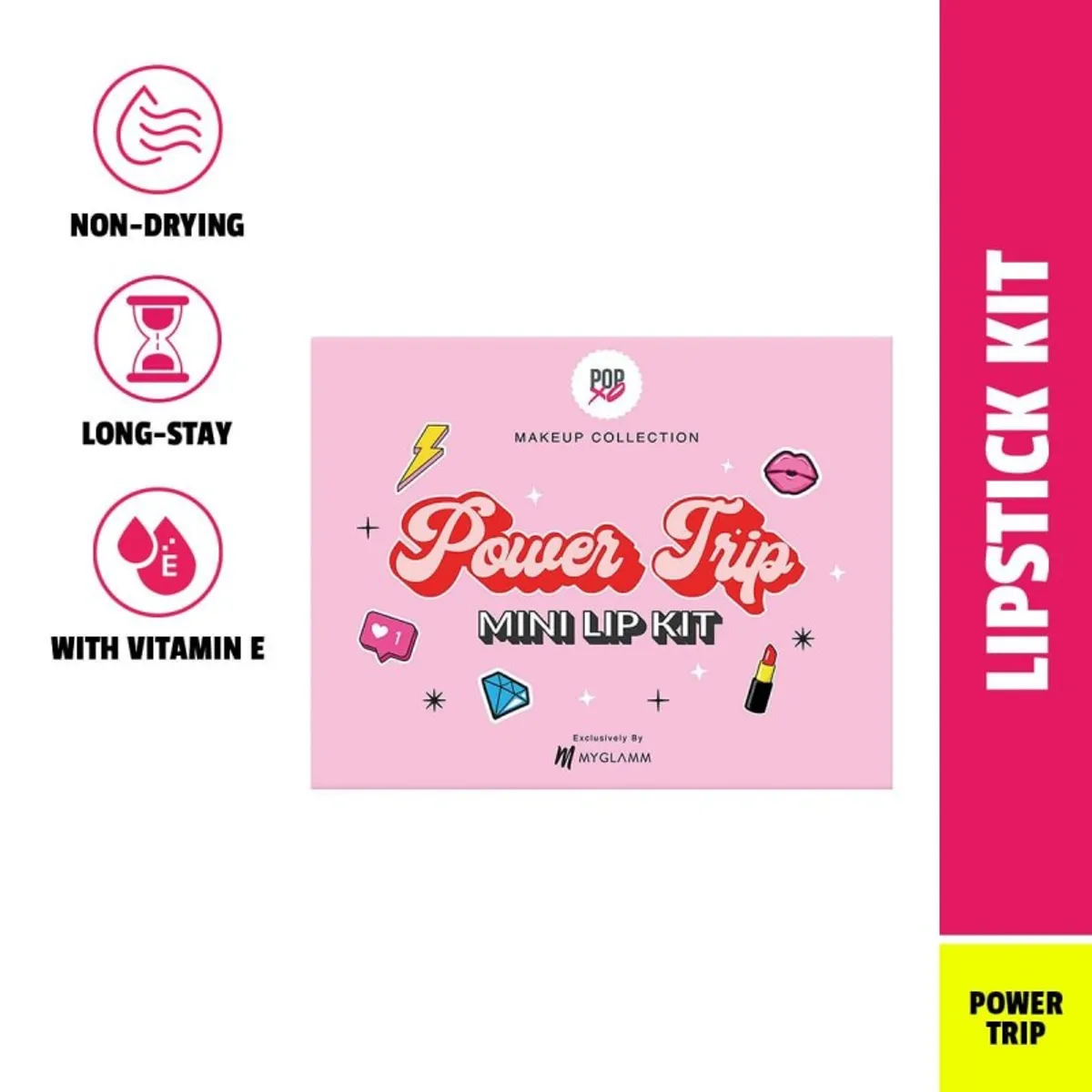 MYGLAMM POPxo Makeup Mini Lip Kit - Power Trip (Set of 3)
