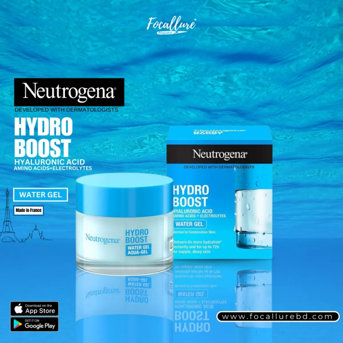 Neutrogena Hydro Boost Water Gel For Normal To Combination Skin - 50ml