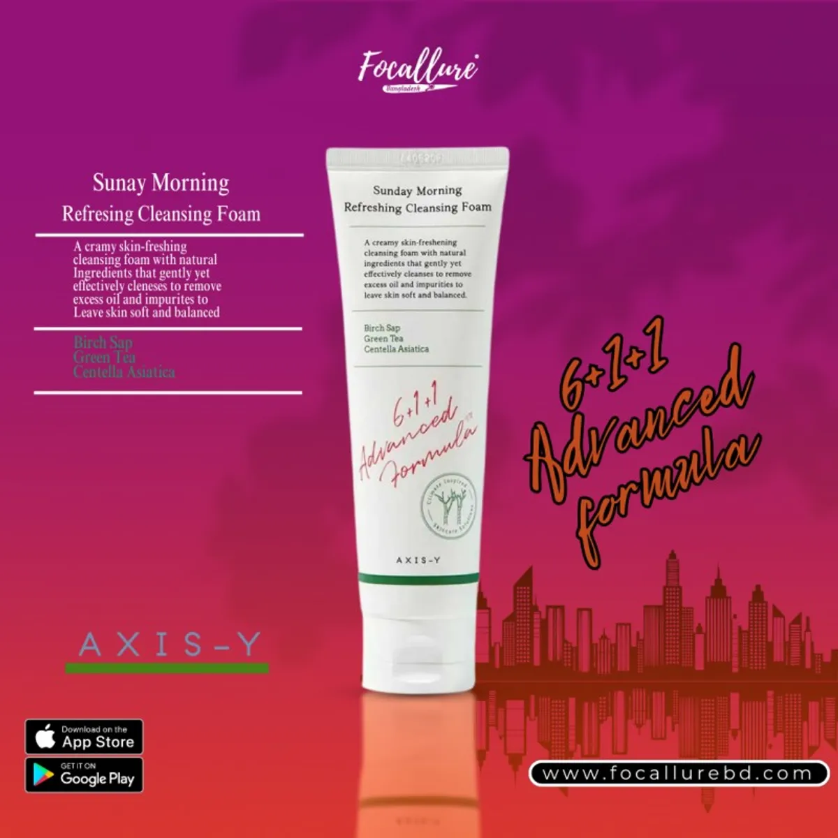 Axis-Y  6+1+1 Sunday Morning Refreshing Cleansing Foam-120ml