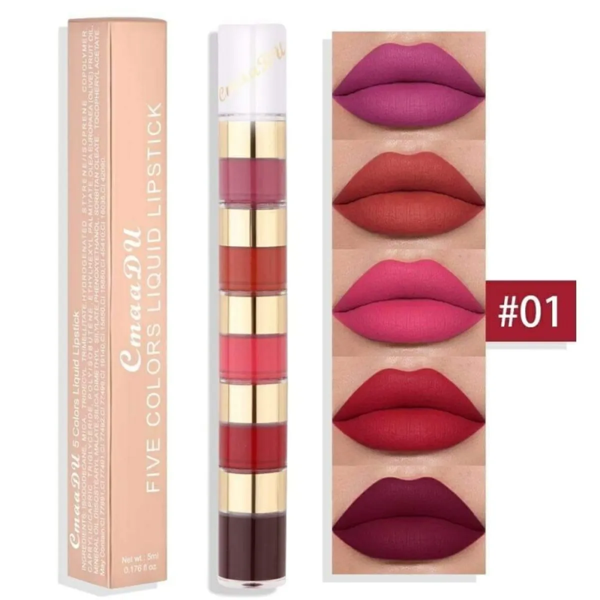 Cmaadu 5 Color Liquid Lipsick