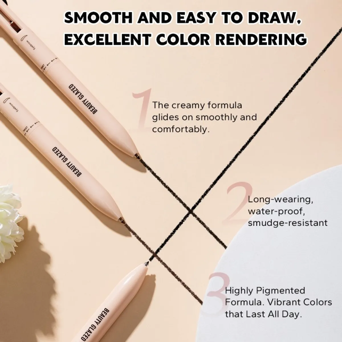 Beauty Glazed 4 In 1 Makeup Pen for Eyeliner Brow Lip Highlighter- 101