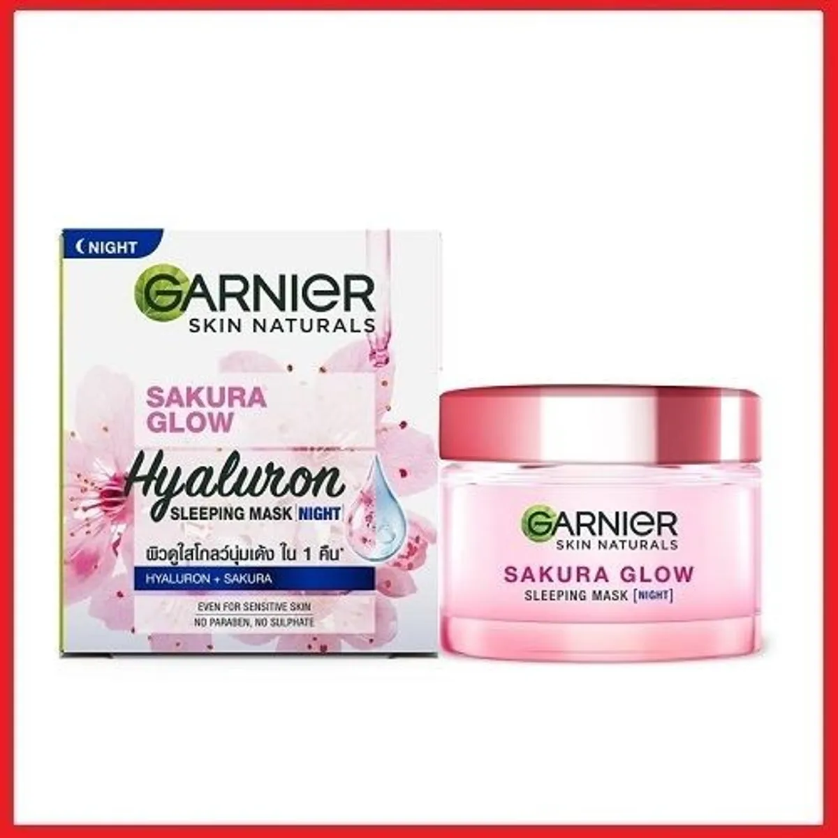 Garnier Sakura Glow Hyaluron Sleeping Mask Night Cream - 50ml