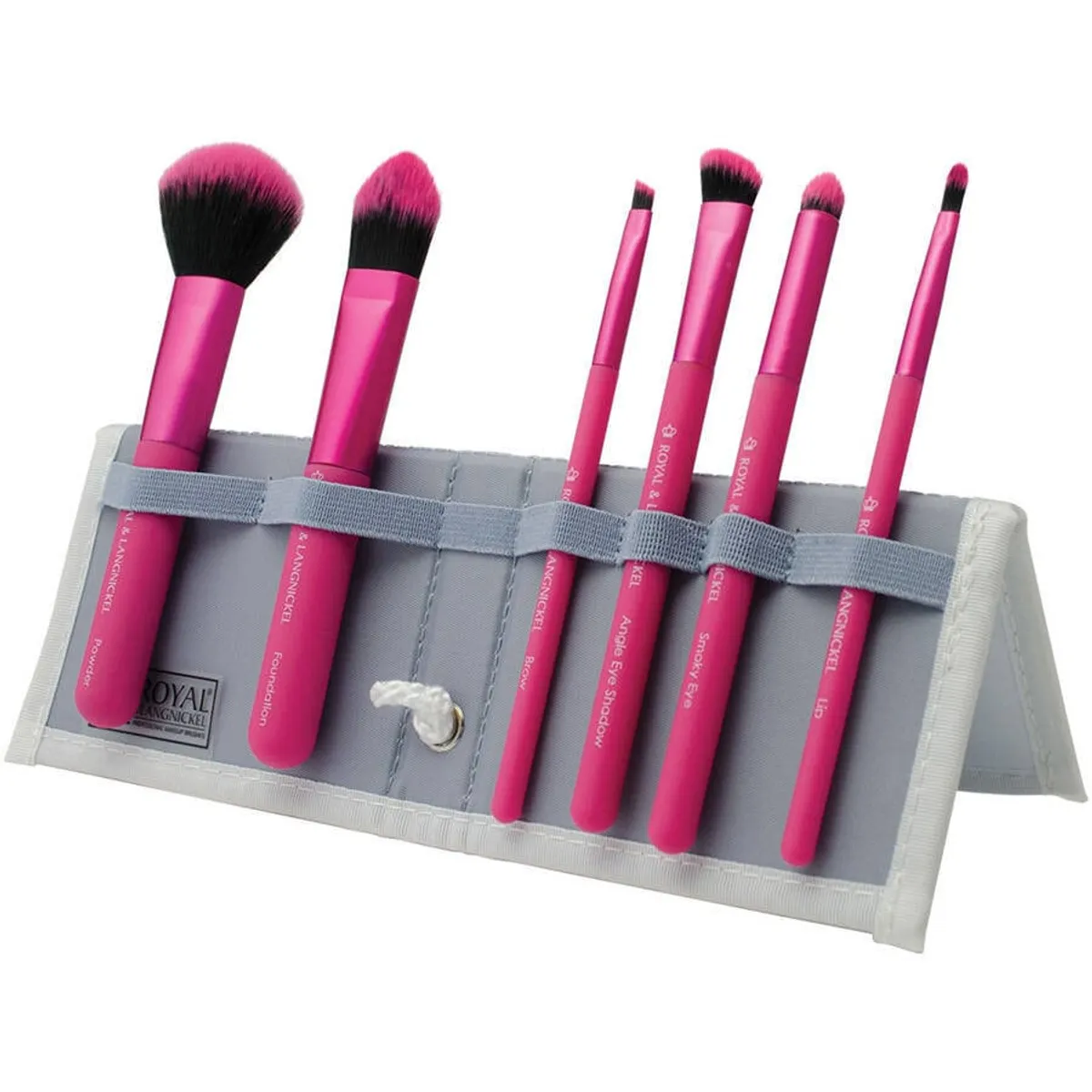 Moda 7PC Total Face Travel Sized Makeup Brush Set, Pink
