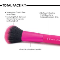 Moda 7PC Total Face Travel Sized Makeup Brush Set, Pink