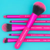 Moda 7PC Total Face Travel Sized Makeup Brush Set, Pink