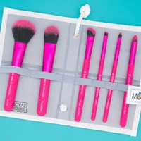 Moda 7PC Total Face Travel Sized Makeup Brush Set, Pink