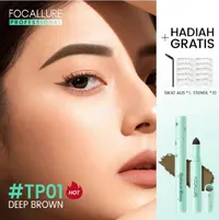 FOCALLURE 2 in 1 Waterproof Eyebrow Natural Stamp