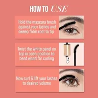 MYGLAMM Twist It Mascara - Black Shade | Water-Resistant, Volumising, Curling, Smudge-Proof Eye Mascara