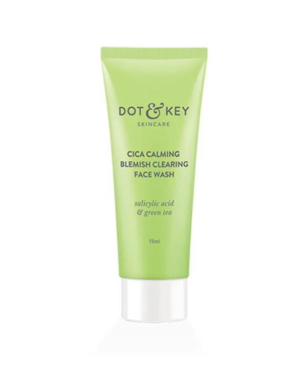 Dot & Key Cica Calming Blemish Clearing Salicylic acid + green tea Face Wash - 15ml