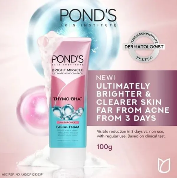 POND'S Bright Miracle Ultimate Acne Control Thymo-Bha Facial Foam - 100g