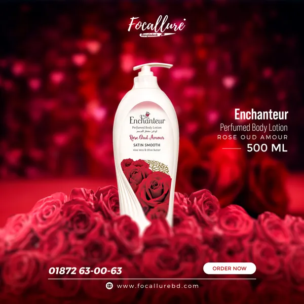Enchanteur Perfumed Body Lotion Rose Oud Amour - 500ml