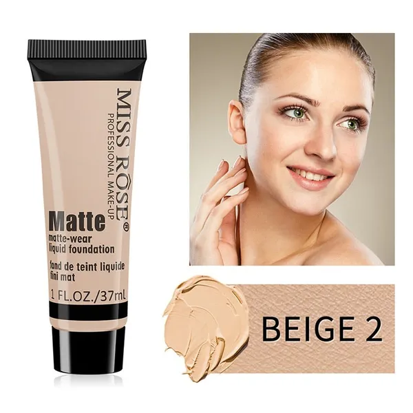 MISS ROSE Matte-Wear Liquid Foundation - 37ml