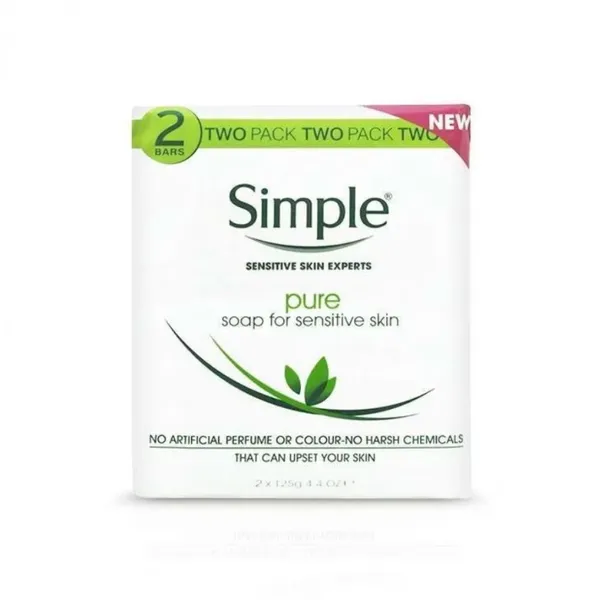 Simple Pure Soap for Sensitive Skin Twin Pack, 2×100 Gram