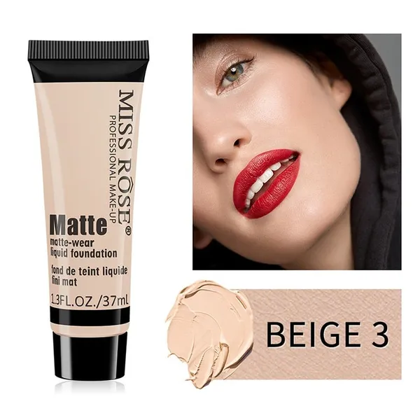 MISS ROSE Matte-Wear Liquid Foundation - 37ml