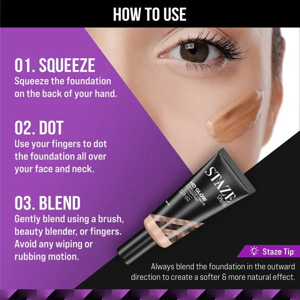 STAZE 9 to 9 HD GLOW MATTE PORELESS FOUNDATION
