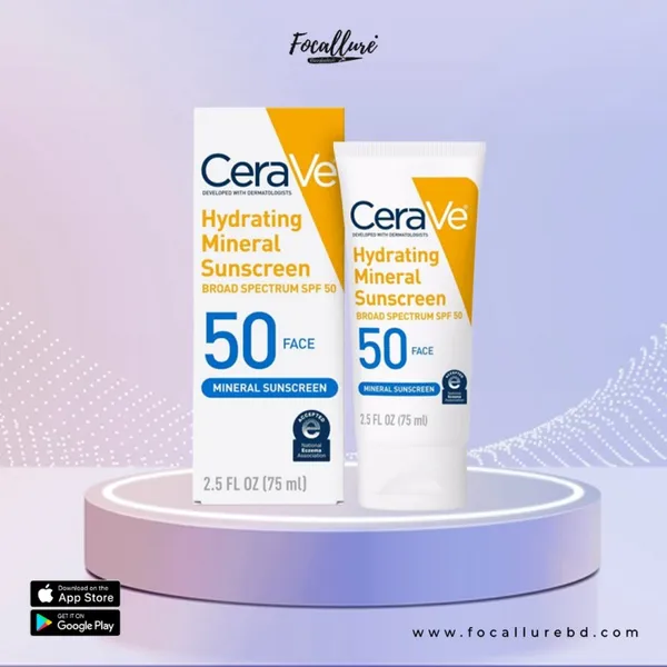 Cerave Hydrating Mineral Sunscreen Broad Spectrum SPF50 75ml
