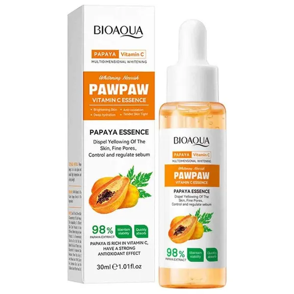 BIOAQUA PAW PAW VITAMIN C ESSENCE PAPAYA EXTRACT BRIGHTENING ANTI OXIDATION DEEP HYDRATION MOISTURIZING SERUM-30ML