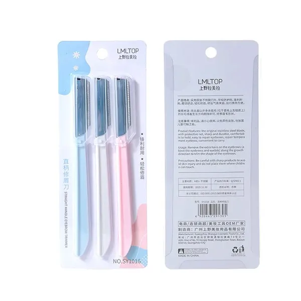 LMLTOP 3pcs Straight Handle Eyebrow Trimmer