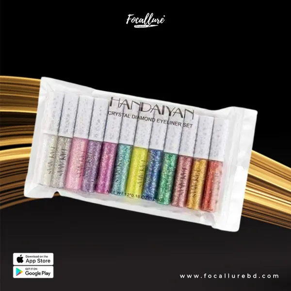 Handaiyan Crystal Diamond Eyeliner Set-12pcs