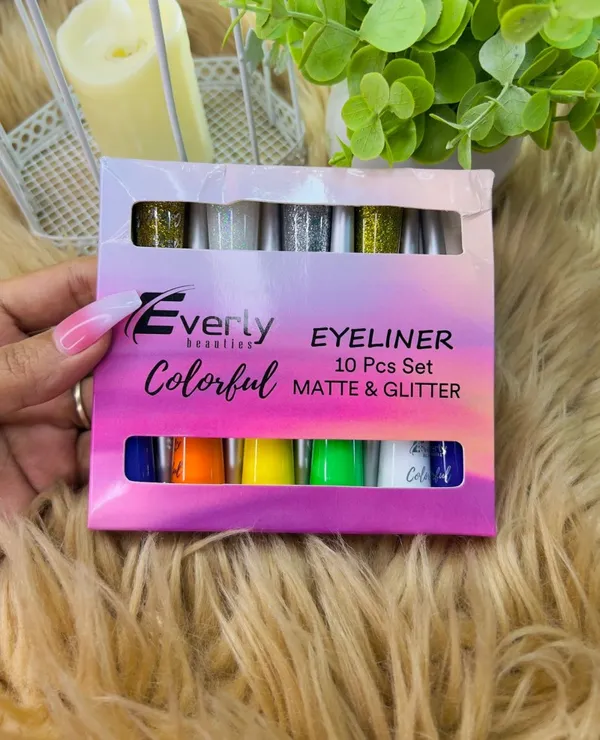 Everly beauties colourful Matte & Glitter eyeliner 10pcs