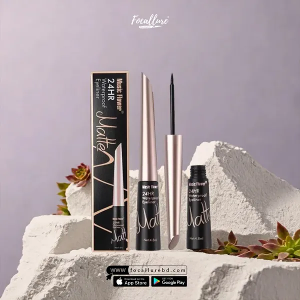 Music Flower Waterproof 24 Hours Black Liquid Eye Liner Pencil