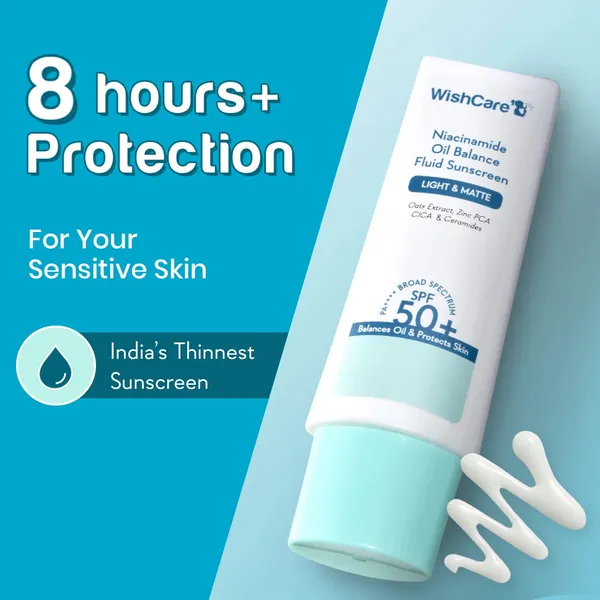 Wishcare Niacinamide Oil Balance Fluid Sunscreen | SPF50 PA++++