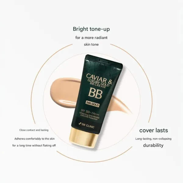 3W CLINIC Caviar & Luxury Gold BB Cream SPF50+ PA+++