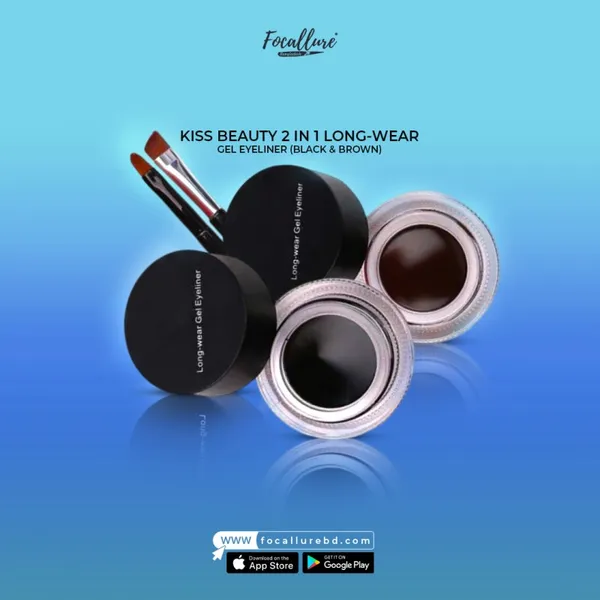Kiss Beauty 2 in 1 Longwear Gel Eyeliner (Black & Brown)