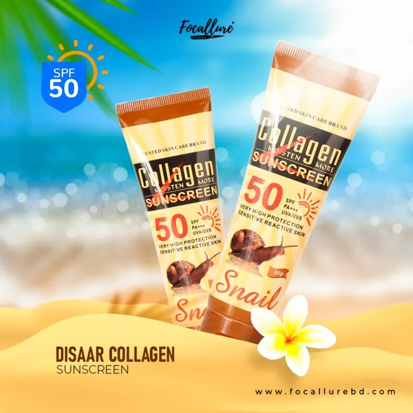 Disaar Collagen Sunscreen Face Body Skin Care (SPF 50++) - 50g
