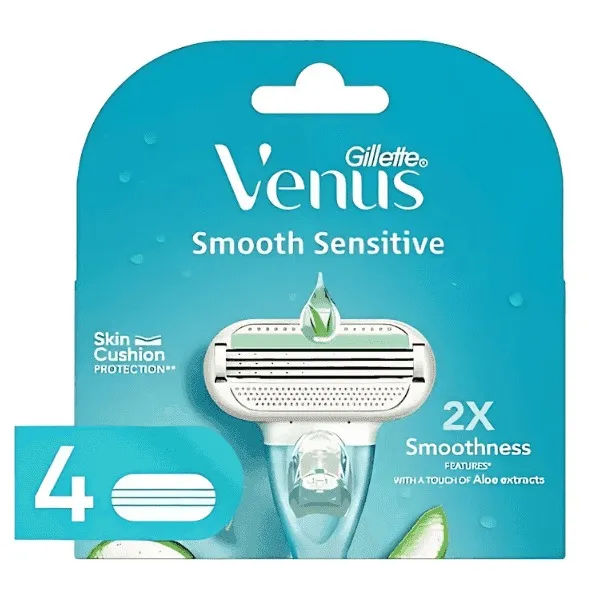 Gillette venus smooth sensitive aloe extracts 4 refills
