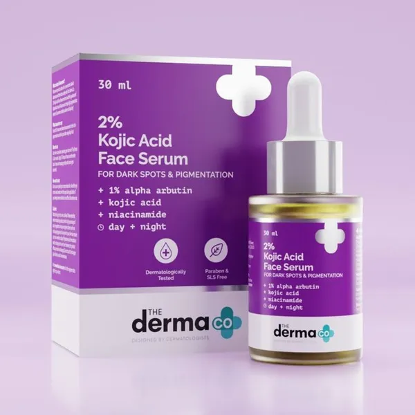 The Derma 2% Kojic Acid Face Serum with 1% Alpha Arbutin & Niacinamide Day+Night - 30 ml