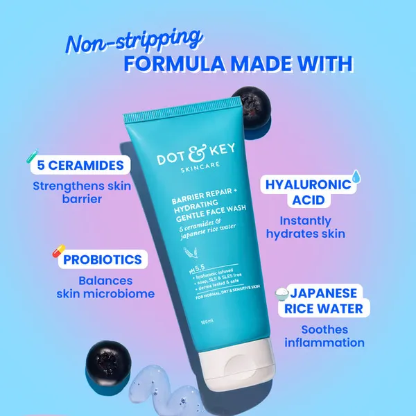 Dot & Key Barrier Repair + Hydrating Gentle Face Wash - 15ml