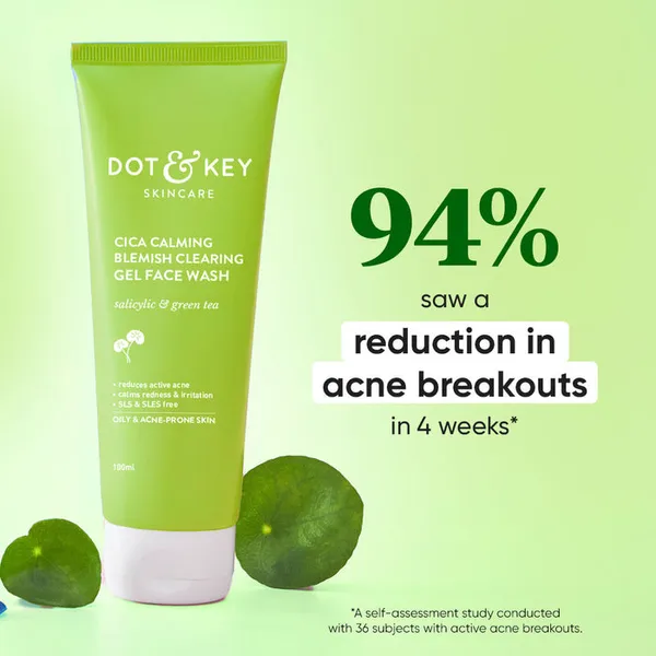 Dot & Key Cica Calming Blemish Clearing Salicylic acid + green tea Face Wash - 15ml