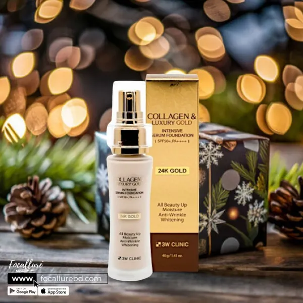 3W CLINIC Collagen & Luxury Gold Intensive Serum Foundation SPF50+, PA++++ - 40g